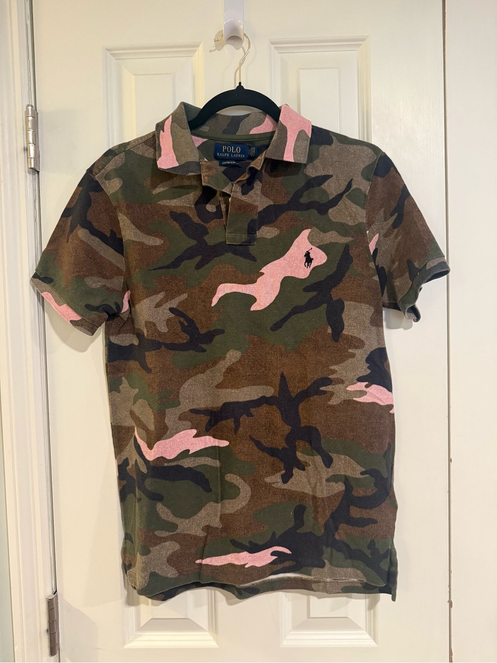 Polo by Ralph Lauren Men’s Camo Polo Shirt in Pink & Green